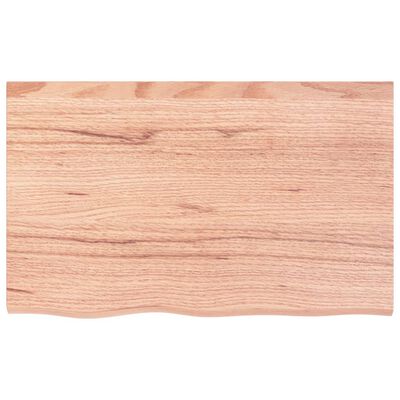 vidaXL Table Top Light Brown 80x50x(2-4) cm Treated Solid Wood Oak