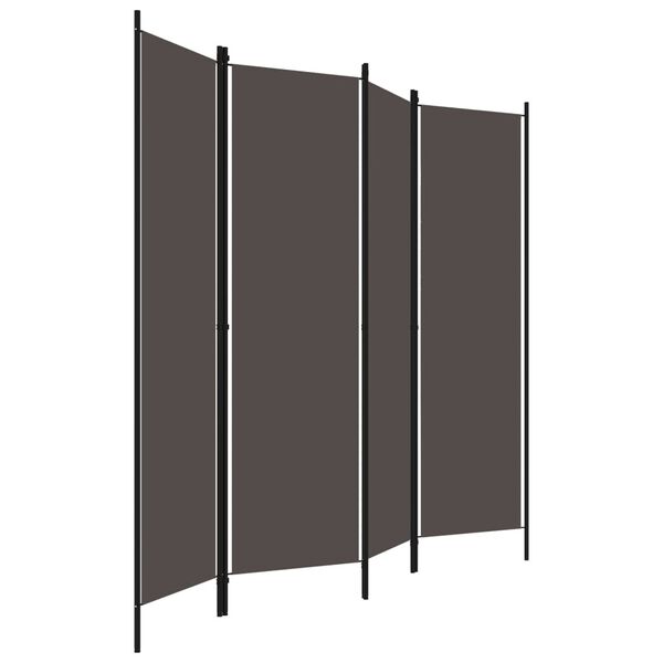 vidaXL 4-Panel Room Divider Anthracite 200x180 cm