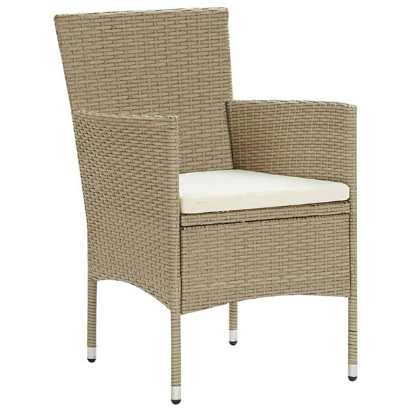 vidaXL Garden Dining Chairs 2 pcs Poly Rattan Beige
