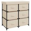 vidaXL Storage Cabinet with 6 Drawers 55x29x55 cm Cream Steel