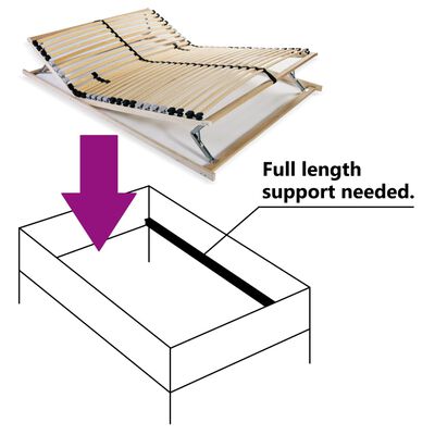 vidaXL Slatted Bed Base without Mattress with 28 Slats 7 Zones 140x200 cm