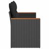 vidaXL Garden Sofa with Cushions 2-Seater Black Poly Rattan
