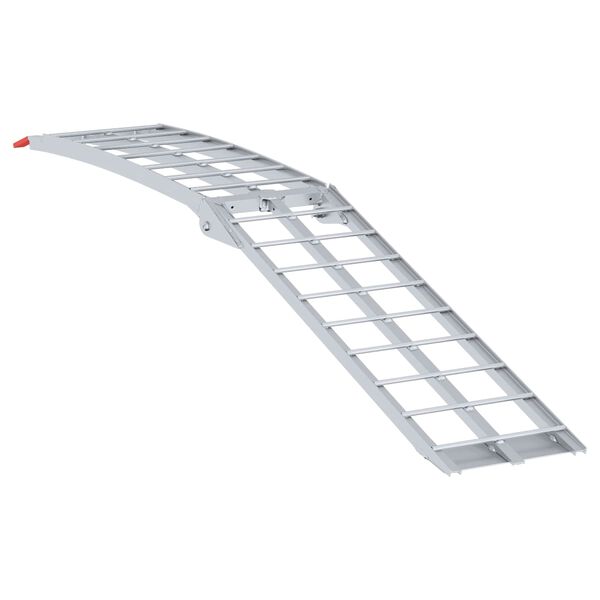 vidaXL Motorcycle Ramp Folding Silver 180 x 28 x 5 cm Aluminium