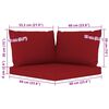 vidaXL 6 Piece Garden Lounge Set Wine Red Cushion Impregnated Pinewood