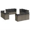 vidaXL 12 Piece Garden Sofa Set with Cushions Grey Poly Rattan