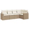 vidaXL 5 Piece Garden Sofa Set with Cushions Beige Poly Rattan