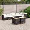 vidaXL 8 Piece Garden Sofa Set with Cushions Black Poly Rattan