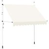 vidaXL Manual Retractable Awning 250 cm Cream