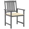 vidaXL Garden Chairs with Cushions 4 pcs Grey Solid Acacia Wood