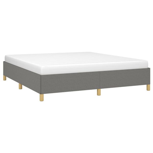 vidaXL Bed Frame without Mattress Dark Grey 183x203 cm King Fabric