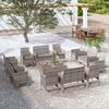 vidaXL 16 Piece Garden Lounge Set with Cushions Poly Rattan Grey