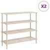 vidaXL 4-Tier Shoe Racks 2 pcs Solid Fir Wood