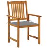 vidaXL Garden Chairs with Cushions 2 pcs Solid Acacia Wood