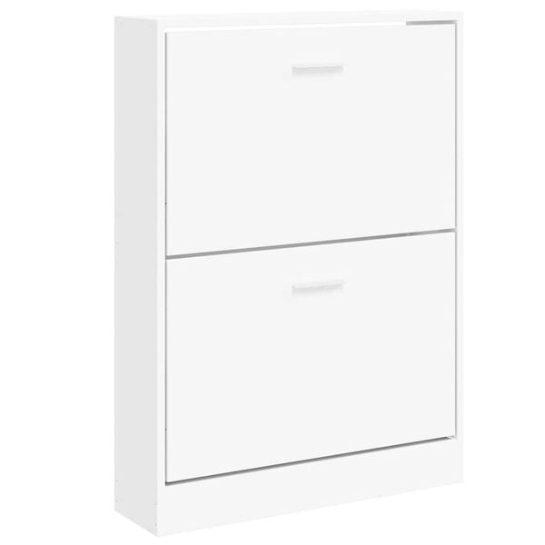vidaXL Shoe Cabinet White 59x17x81 cm Engineered Wood