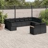 vidaXL 12 Piece Garden Sofa Set with Cushions Black Poly Rattan