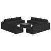 vidaXL 13 Piece Garden Lounge Set with Cushions Poly Rattan Black