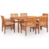 vidaXL 7 Piece Outdoor Dining Set with Cushions Solid Acacia Wood