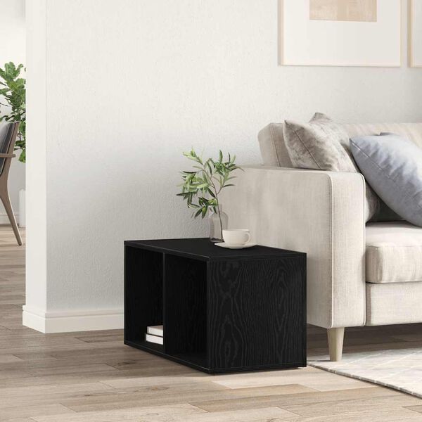 vidaXL LP Storage Box Black Oak 71x34x36 cm Engineered Wood