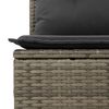 vidaXL Garden Sofa Corner with Cushions Grey Poly Rattan