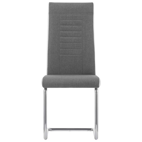 vidaXL Cantilever Dining Chairs 2 pcs Dark Grey Fabric