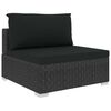 vidaXL 12 Piece Garden Lounge Set with Cushions Poly Rattan Black