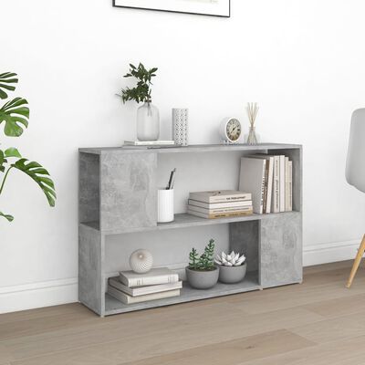 vidaXL Book Cabinet Concrete Grey 100x24x63 cm Engineered Wood