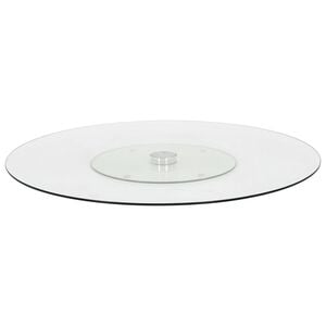 vidaXL Rotating Serving Plate Transparent 60 cm Tempered Glass