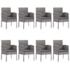 vidaXL 9 Piece Garden Dining Set Poly Rattan Anthracite & Grey