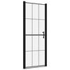 vidaXL Shower Door Tempered Glass 81x195 cm Black