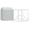 vidaXL Outdoor Dog Kennel with Roof Silver 4x4x2.5 m Galvanised Steel