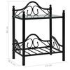 vidaXL Bedside Tables 2pcs Steel and Tempered Glass 45x30.5x60cm Black