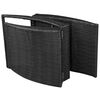 vidaXL Folding Sun Lounger with Cushion Poly Rattan Black