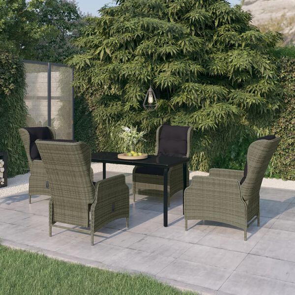 vidaXL 5 Piece Garden Dining Set Brown