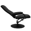 vidaXL TV Armchair with Footstool Black Faux Leather