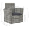 vidaXL 8 Piece Garden Lounge Set with Cushions Poly Rattan Grey