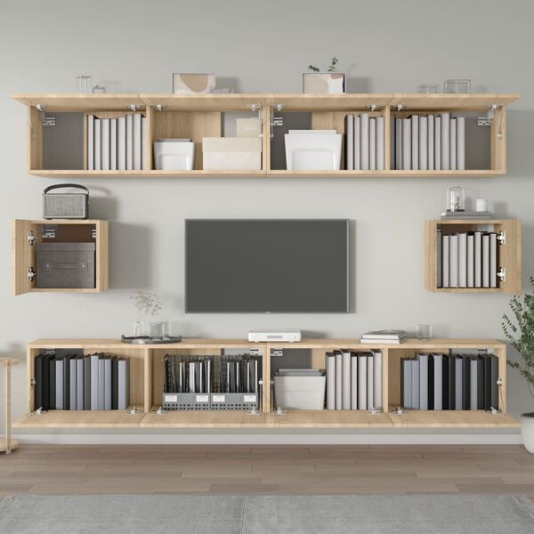 vidaXL 6 Piece TV Cabinet Set Sonoma Oak Engineered Wood