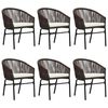vidaXL 7 Piece Garden Dining Set Brown
