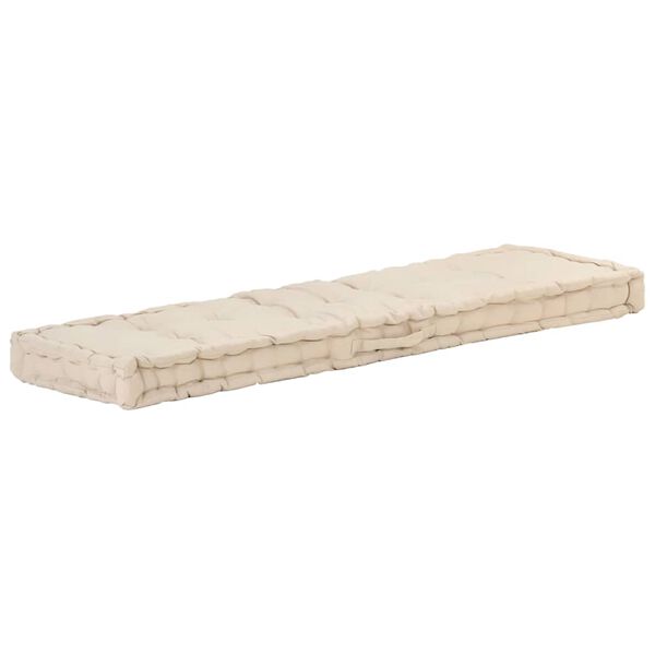 vidaXL Pallet Floor Cushion Cotton 120x40x7 cm Beige