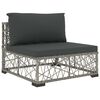 vidaXL 8 Piece Garden Lounge Set with Cushions Poly Rattan Grey