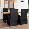 vidaXL 5 Piece Garden Dining Set with Cushions Poly Rattan Black