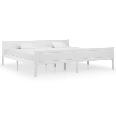 vidaXL Bed Frame without Mattress Solid Pinewood White 200x200 cm