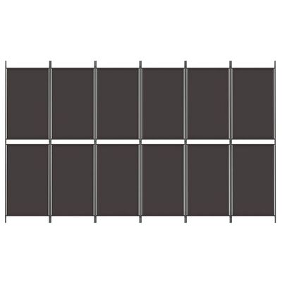 vidaXL 6-Panel Room Divider Brown 300x180 cm Fabric
