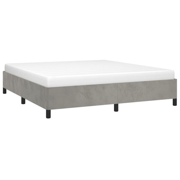 vidaXL Bed Frame without Mattress Light Grey 180x200 cm Super King Velvet