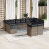 vidaXL 12 Piece Garden Sofa Set with Cushions Grey Poly Rattan