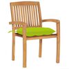 vidaXL Garden Chairs 2 pcs with Bright Green Cushions Solid Teak Wood