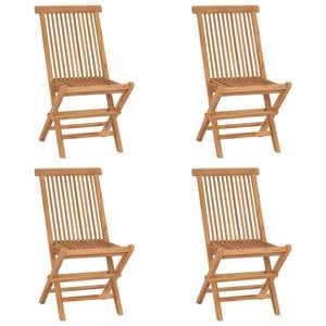 vidaXL Folding Garden Chairs 4 pcs Solid Teak Wood
