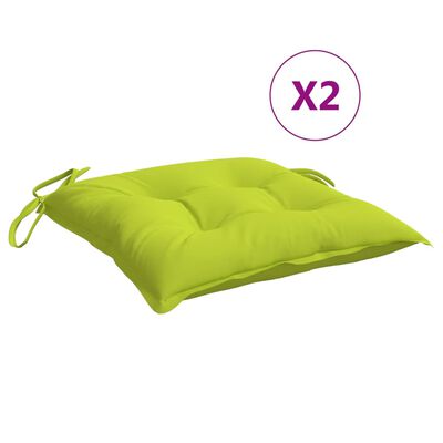 vidaXL Chair Cushions 2 pcs Bright Green 40x40x7 cm Oxford Fabric