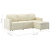 vidaXL 3-Seater Modular Sofa Bed Cream Faux Leather