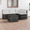vidaXL 5 Piece Garden Pallet Lounge Set with Cushions Solid Pinewood