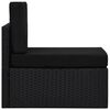 vidaXL Sectional Middle Sofa Poly Rattan Black